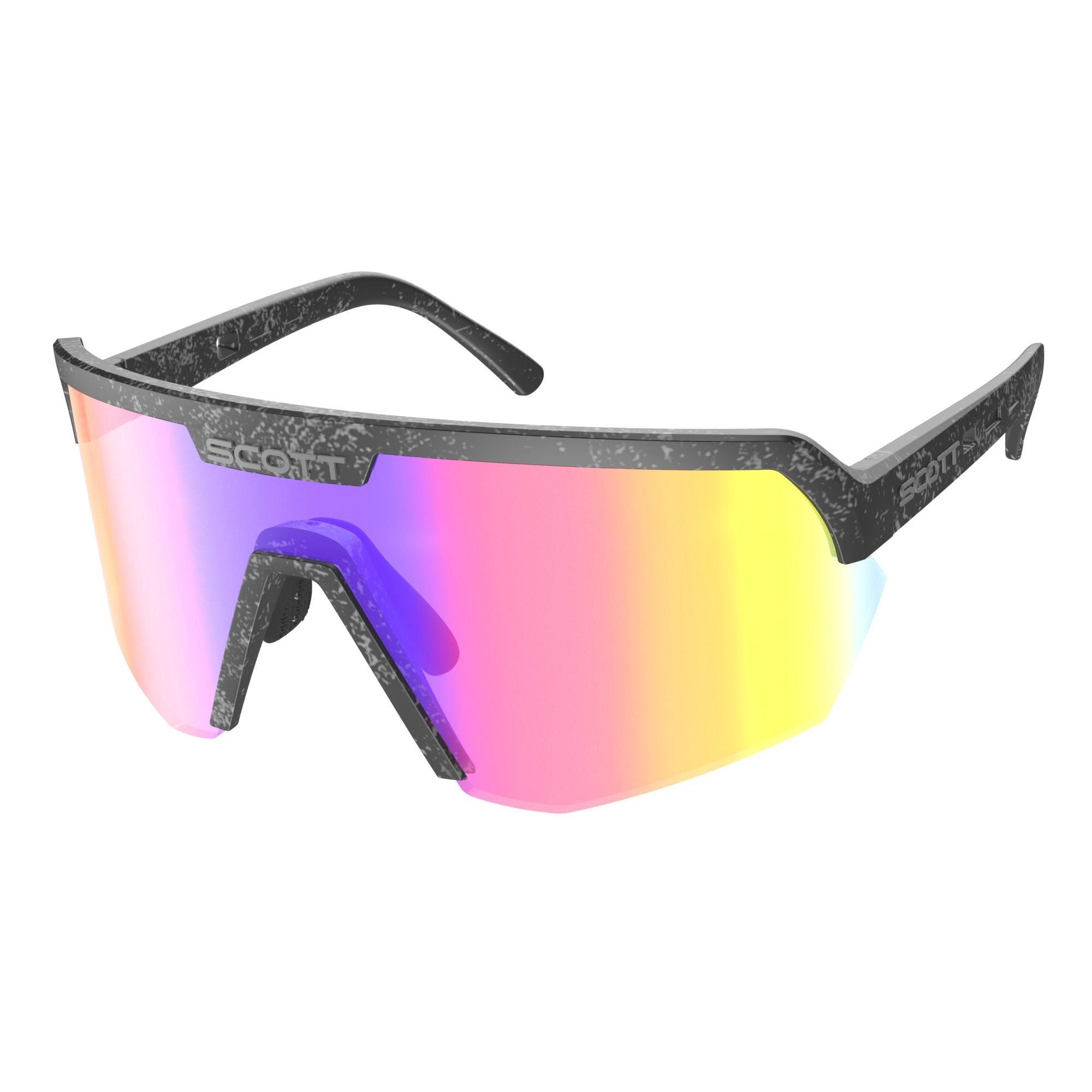 Lunettes Scott SPORT SHIELD marble black / teal chrome - Clubinsport