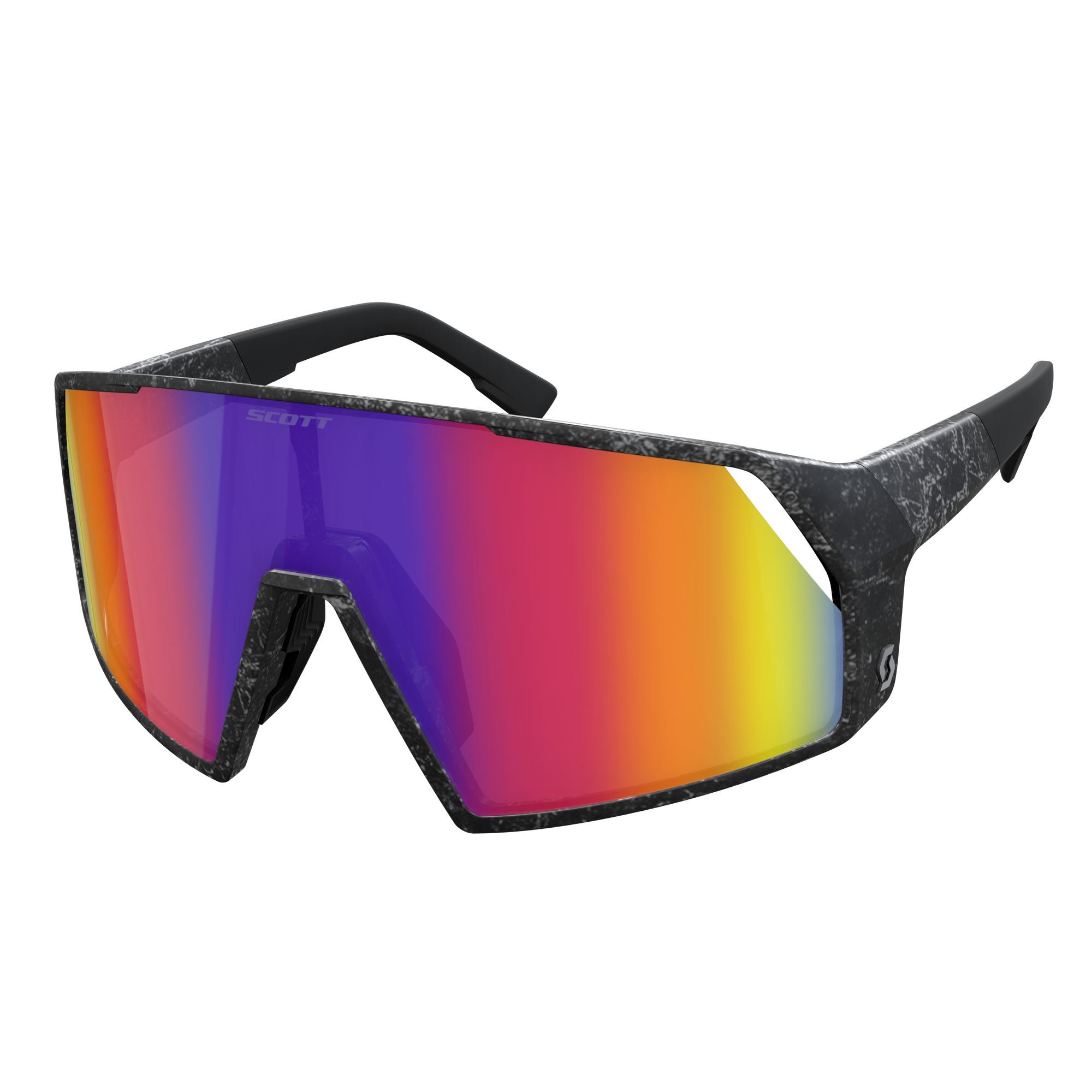 Lunettes Scott SPORT PRO SHIELD marble black / teal chrome - Clubinsport