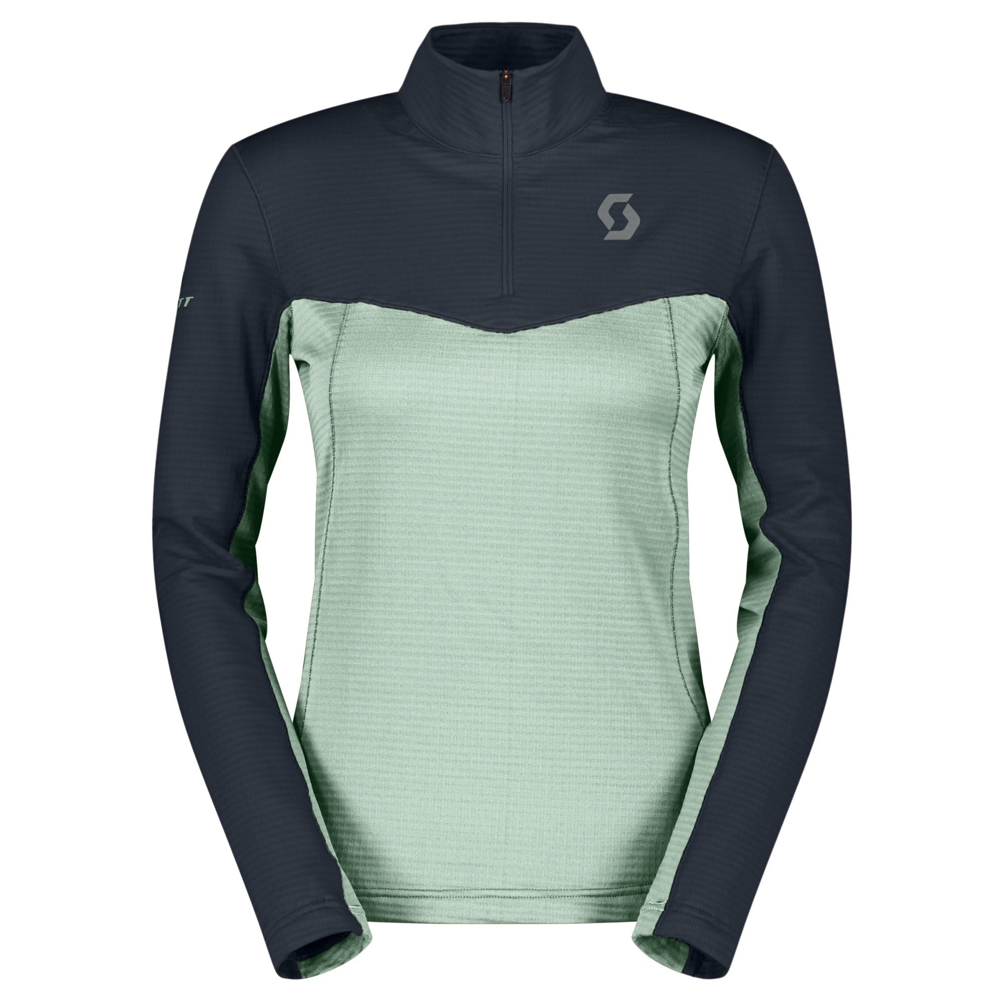 Tee-shirt manches longues femme Pull-over Defined Light marine et vert d'eau - Clubinsport