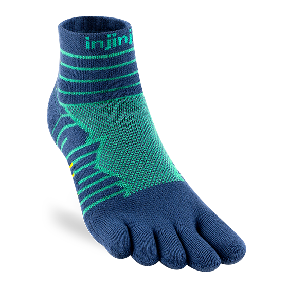 Chaussettes Injinji UltraRun midtweight mini-crew Bleu