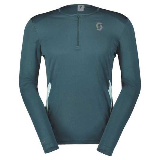 Tee-shirt manches longues homme Scott endurance Tech bleu cyan - Clubinsport