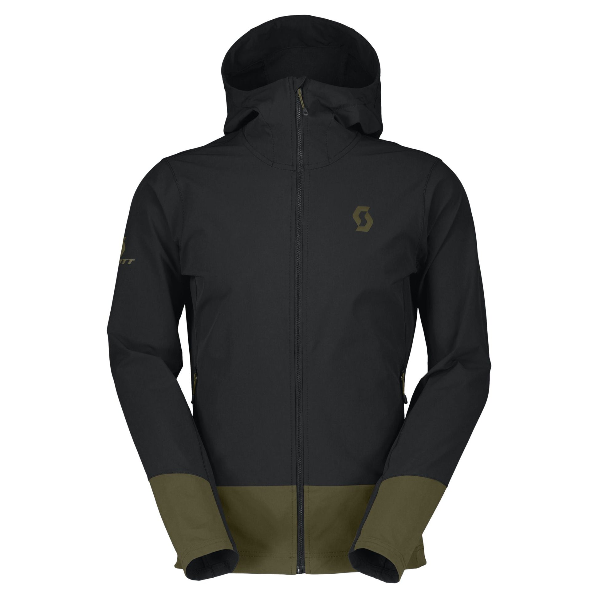 Veste coupe vent et chaude Softshell Homme SCOTT noir kaki - Clubinsport