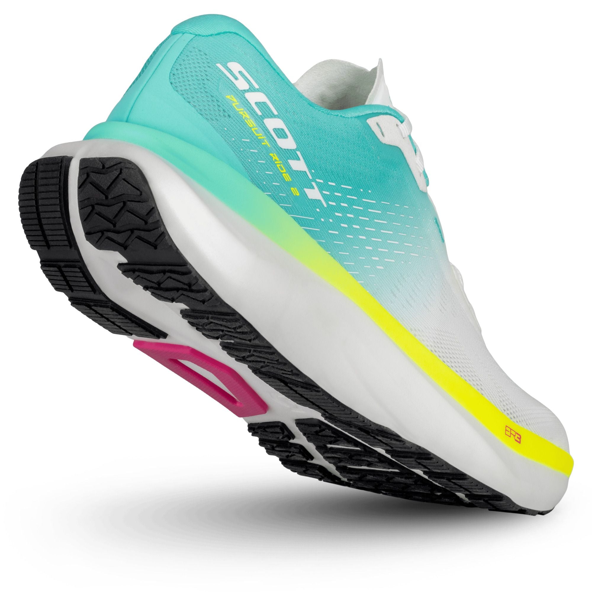 Chaussures de route Scott Pursuit Ride 2 Femme blanc bleu ciel jaune - Clubinsport