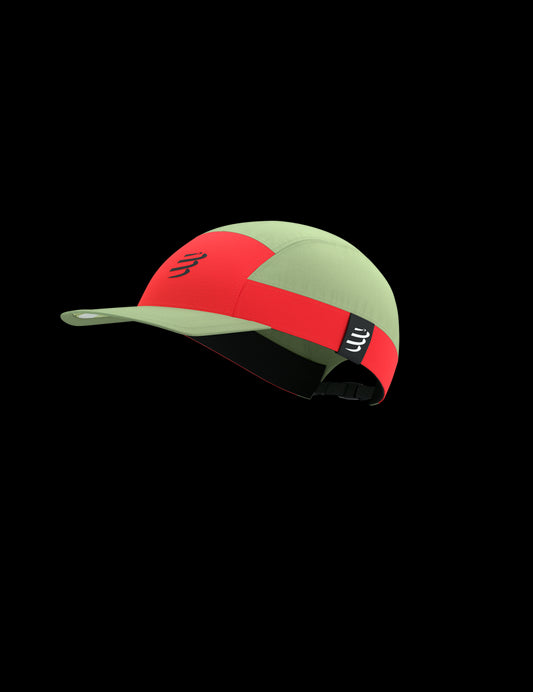 Casquette 5 Panel Compressport jaune et orange fluo