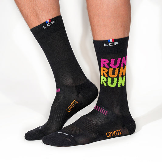 La Chaussette de France Running modele Coyote high Run run run noir - Clubinsport