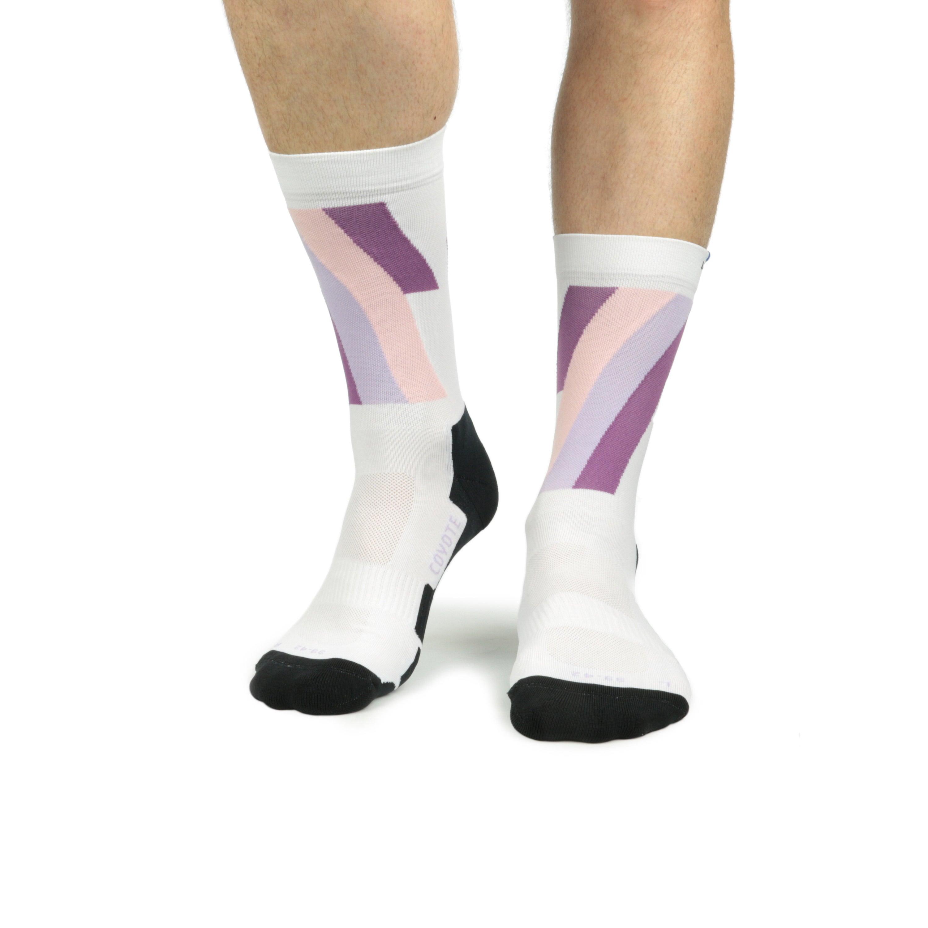 La Chaussette de France Running modele Coyote MID blanc violet - Clubinsport