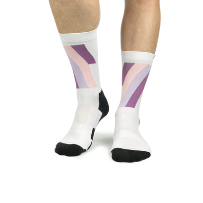 La Chaussette de France Running modele Coyote MID blanc violet - Clubinsport