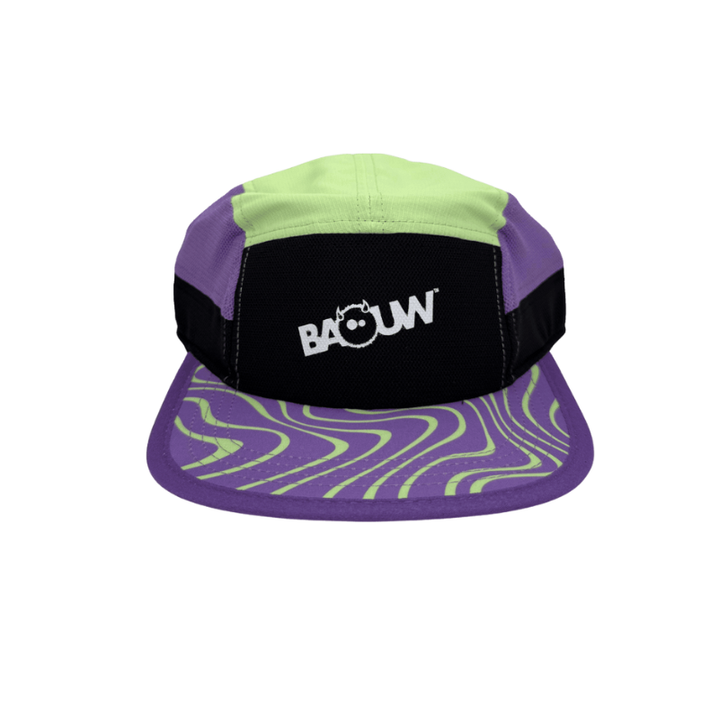 Casquette Baouw 5 panel violet pistache