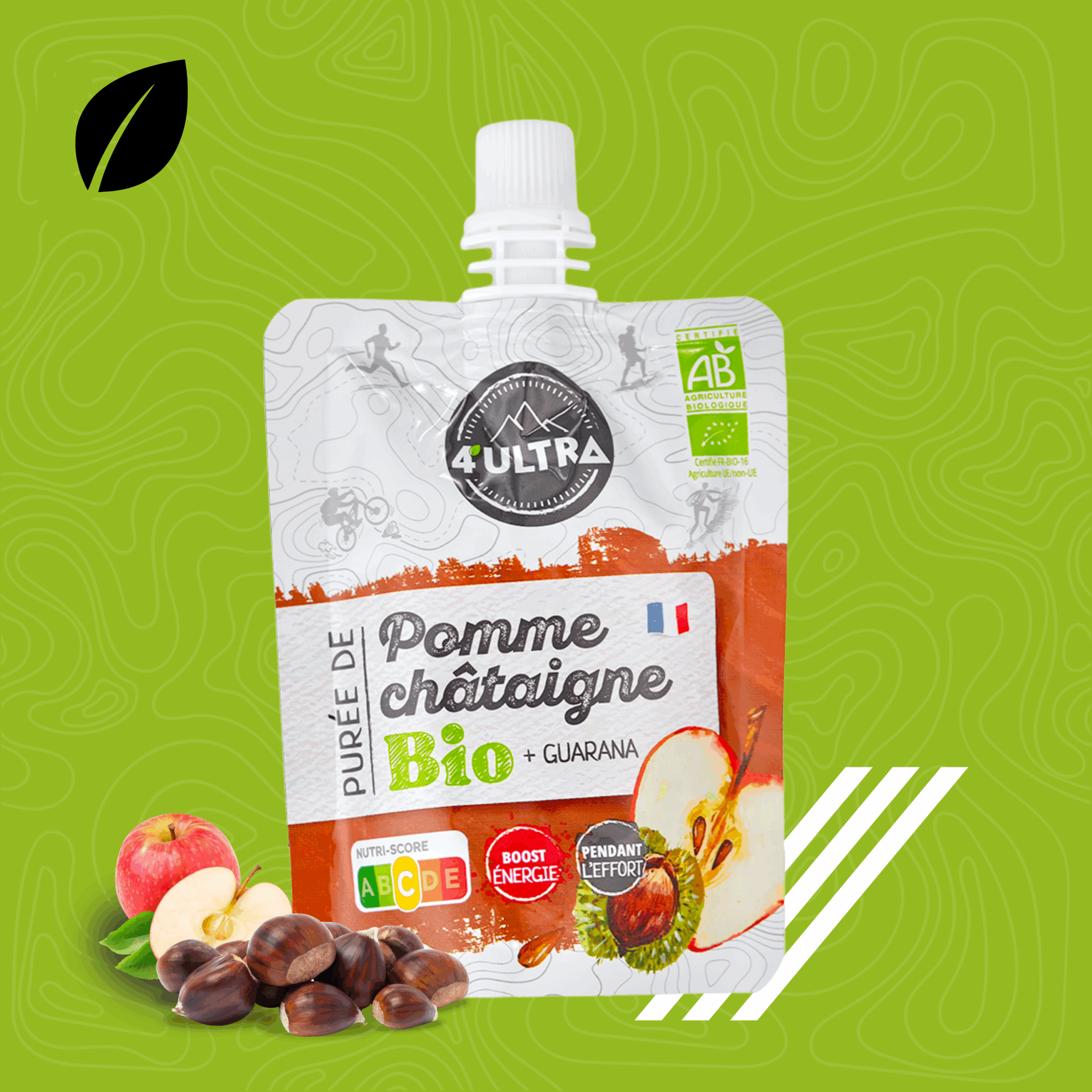 Compote energetique 4ultra Pommes chataigne sucrée