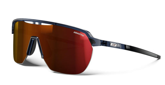 Lunettes Julbo frequency Monture : TRANSLUCIDE BRILLANT - Bleu Translucide / Noir Verres : REACTIV 0-3 High Contrast