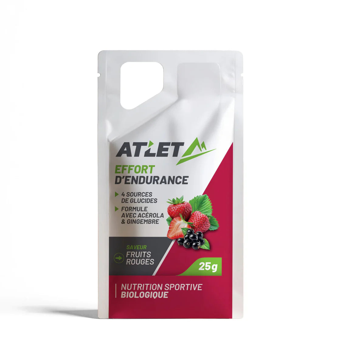 Gel énergétique ATLET fruits rouges bio nouveau packaging