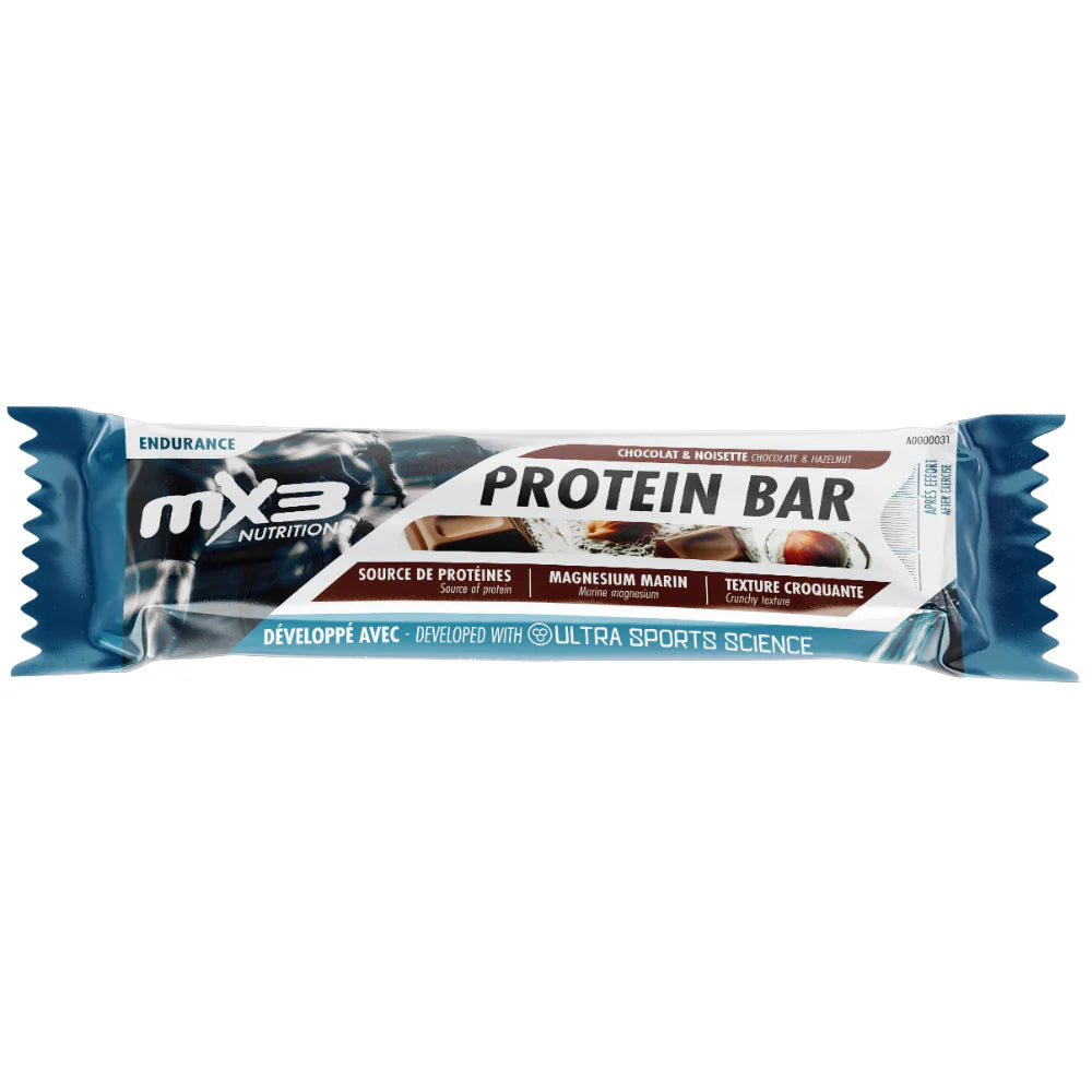Barre energetique Protein Bar MX3 chocolat noisette