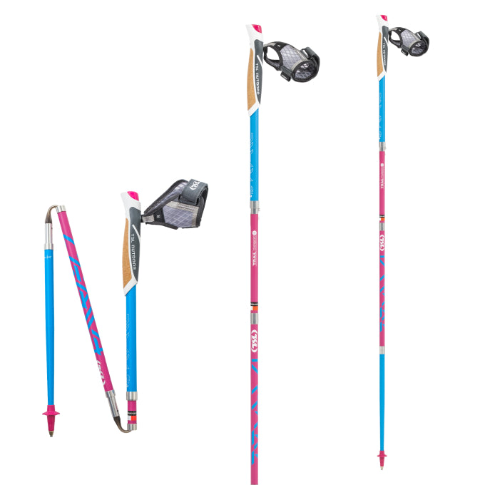 Bâtons de Trail TSL femme carbon 4 bleu rose