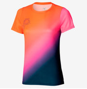 Tee-shirt manches courtes femme Mizuno Summer pack orange