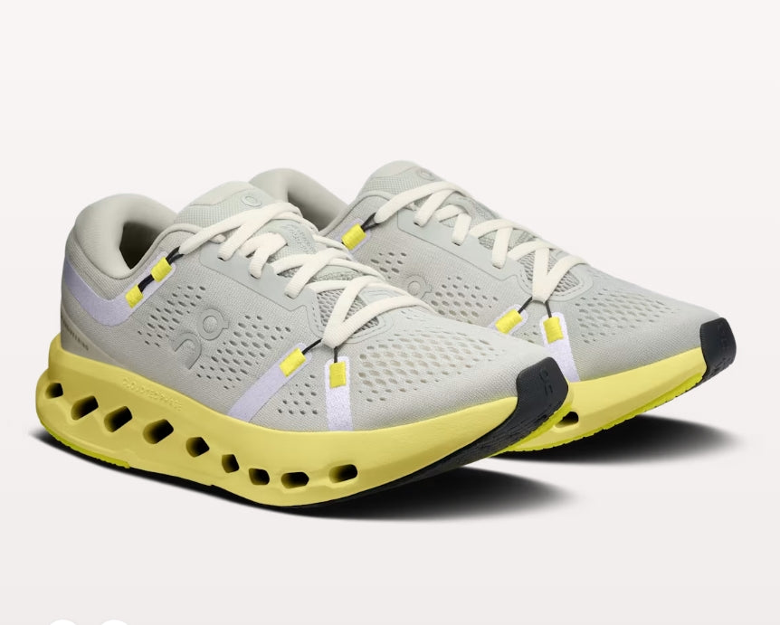 Chaussure Route Cloudsurfer 2 femme ON Running gris jaune - Clubinsport