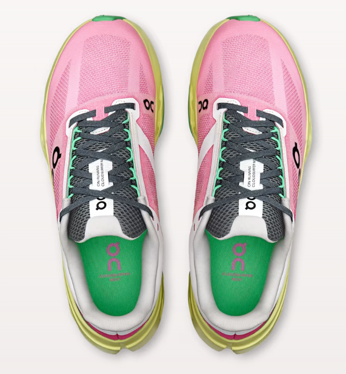 Chaussure Route Cloudsurfer next femme ON Running roses et jaunes - Clubinsport