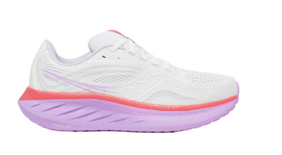 Chaussures de Route femme Saucony Ride 18 blanc corail