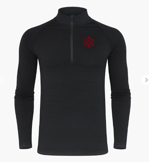 Tee-shirt manches longues BV sport artic merinos noir et rouge