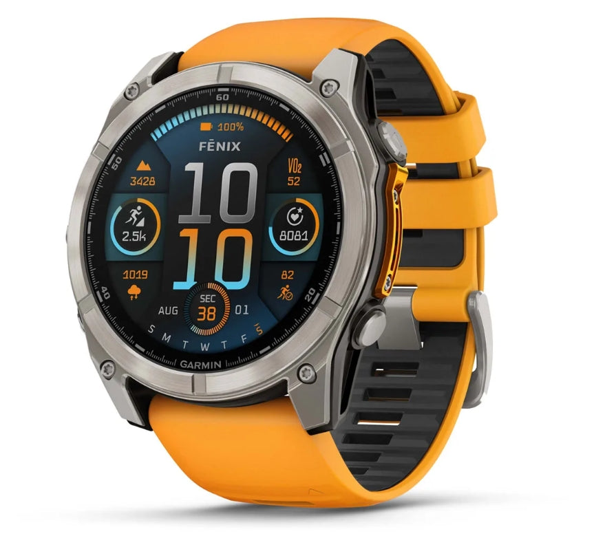 Montre cardio gps Garmin Forerunner fēnix 8 51 mm AMOLED orange - Clubinsport