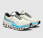 Chaussure Route Cloudmonster 2 femme ON Running Blanc et bleu ciel - Clubinsport
