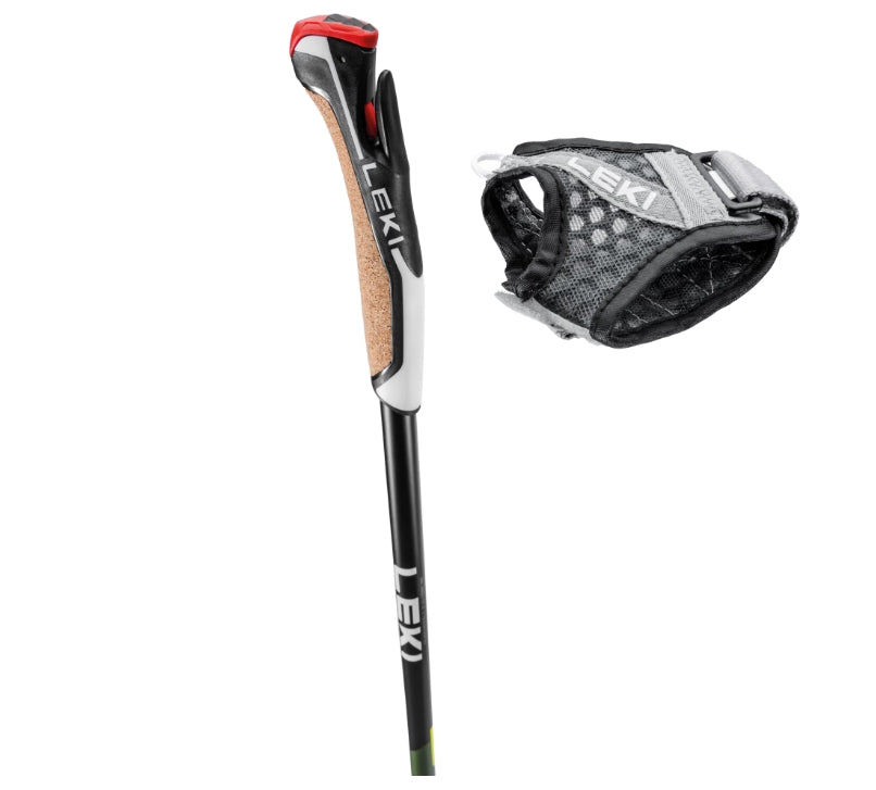 Bâtons de marche nordique Flash Carbon Leki noir et kaki - Clubinsport