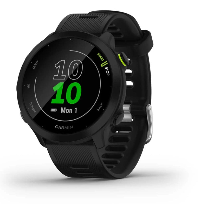 Montre cardio gps Garmin Forerunner 55 Noire bouton jaune - Clubinsport