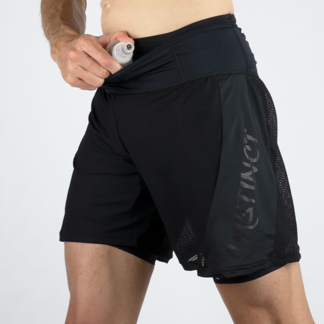 Short 2-en-1 de trail Instinct noir