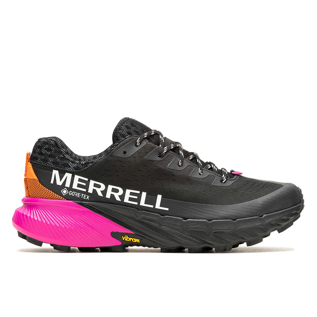 Chaussure de Trail Merrell Agility peak 5 homme Noir talon fushia - Clubinsport