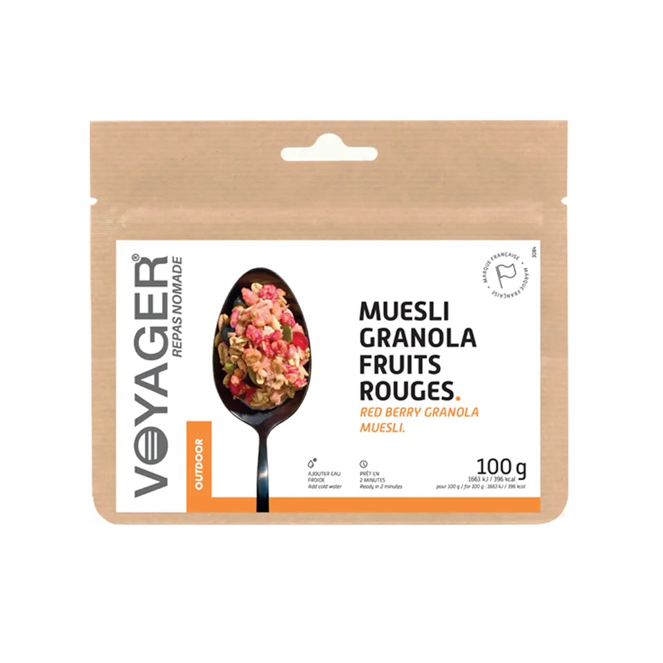 Repas lyophilisé Muesli granola fruits rouges