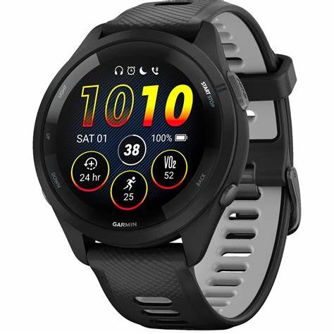 Montre cardio gps Garmin Forerunner 265 Noire - Clubinsport