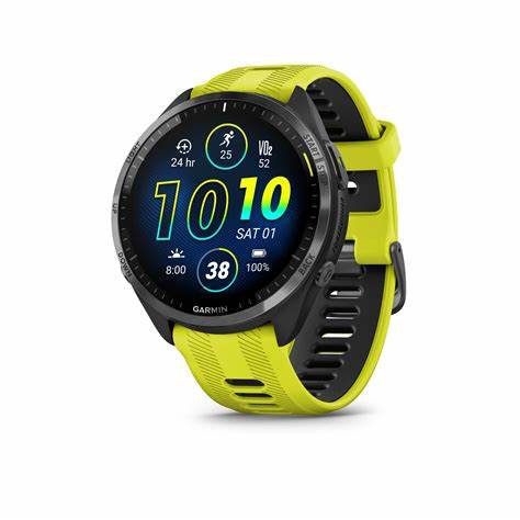 Montre cardio gps Garmin Forerunner 965 noire bracelet jaune