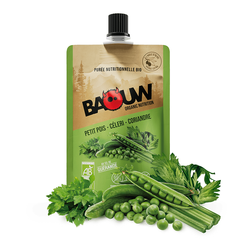 Compote énergétique Baouw Petit pois, Céleri, sel de Guérande - Clubinsport