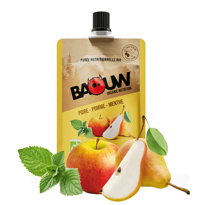 Compote énergétique Poire pomme menthe - Clubinsport