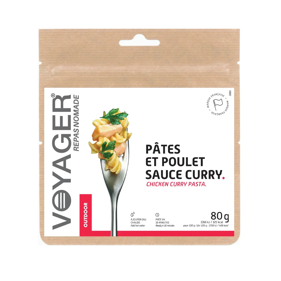 Repas Lyophilisé Voyager Pâtes et poulet sauce curry