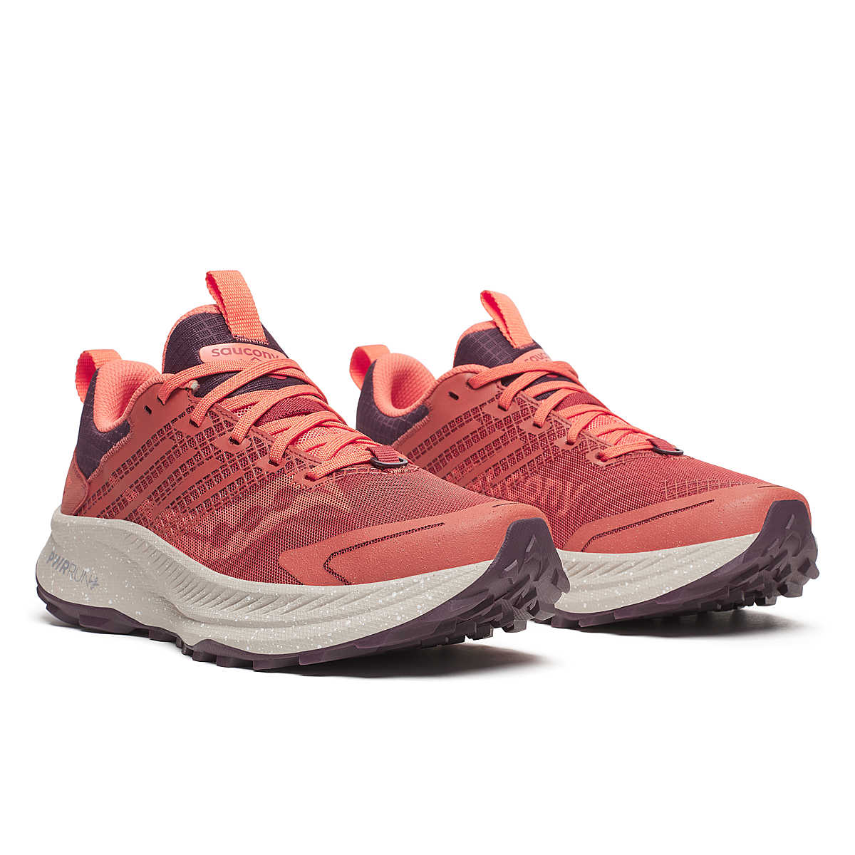 Chaussures de route et chemins mixte femme Saucony Ride TR 2 rouge brique
