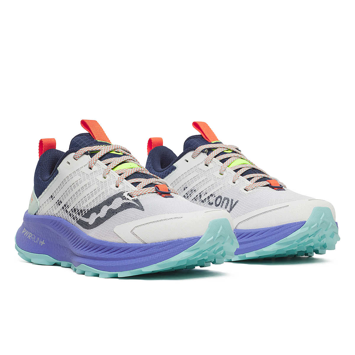 Chaussures de route et chemins mixte femme Saucony Ride TR 2 blanc bleu