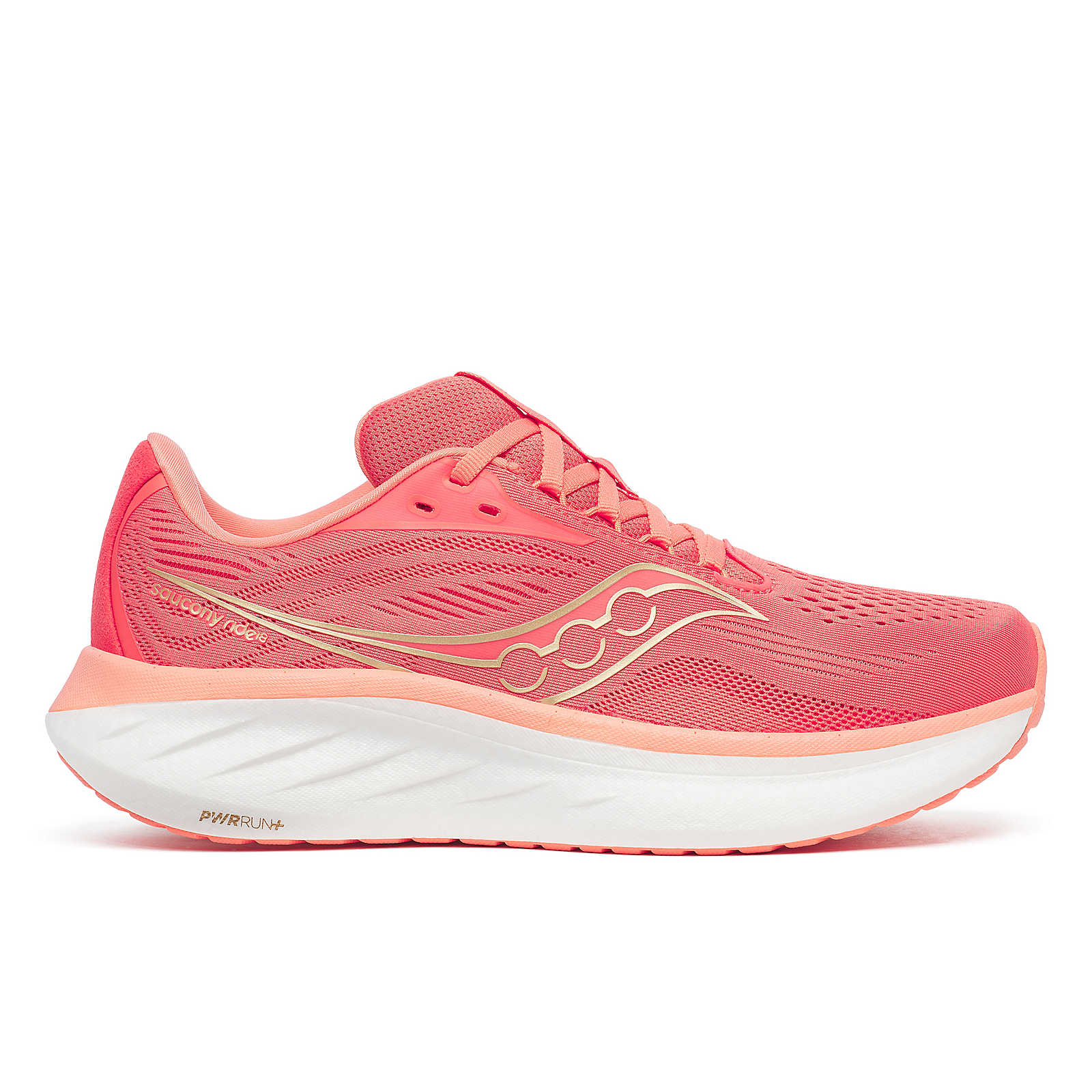 Chaussures de Route femme Saucony Ride 18 rose corail