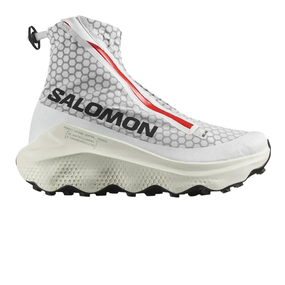 Chaussure de Trail  mixte homme et femme   Salomon S-Lab UltraDust blanche - Clubinsport