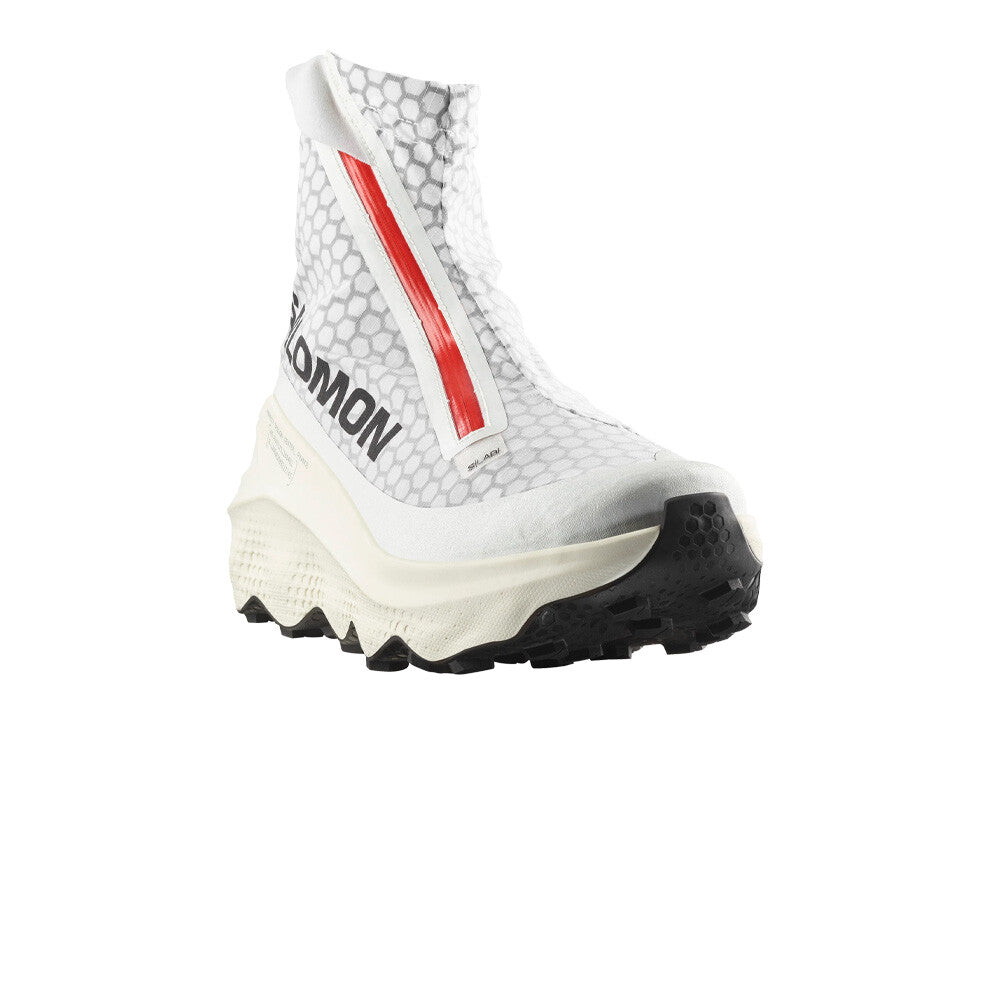 Chaussure de Trail  mixte homme et femme   Salomon S-Lab UltraDust blanche - Clubinsport