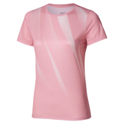 Tee-shirt manches courtes femme Mizuno core rose