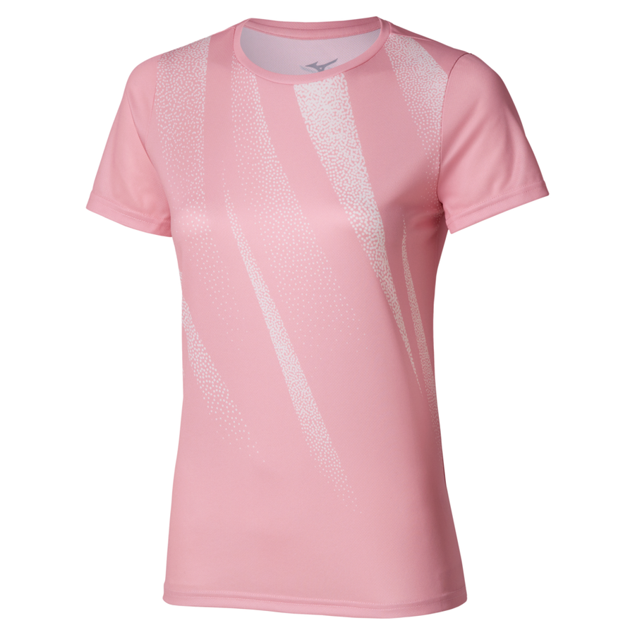 Tee-shirt manches courtes femme Mizuno core rose
