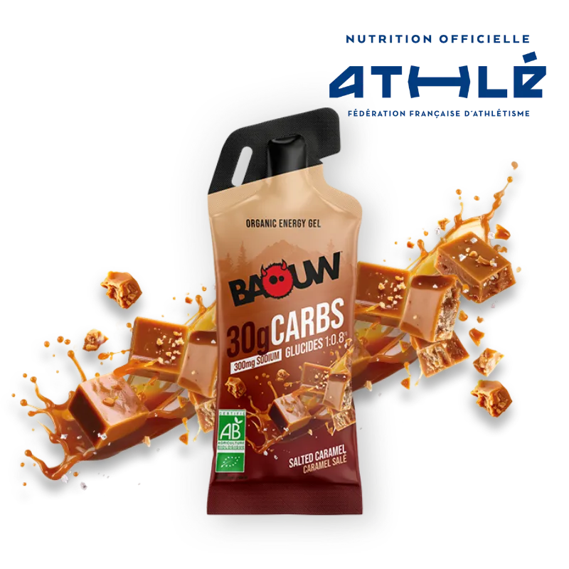 Gel énergétique format stick naturel bio Baouw caramel salé