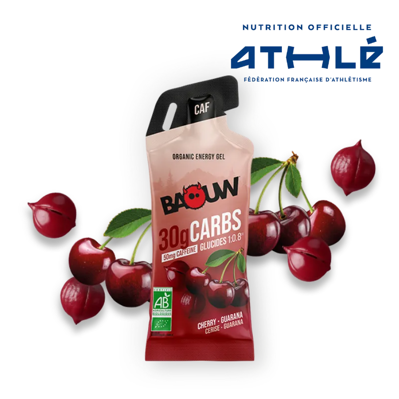 Gel énergétique format stick naturel bio Baouw cerise guarana