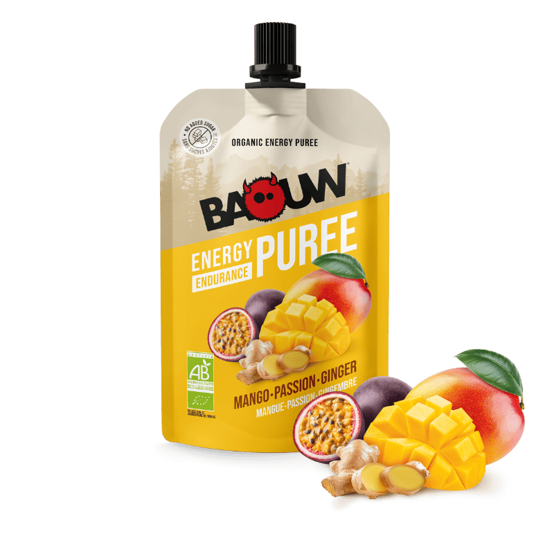 Compote énergétique Baouw Mangue passion gingembre - Clubinsport