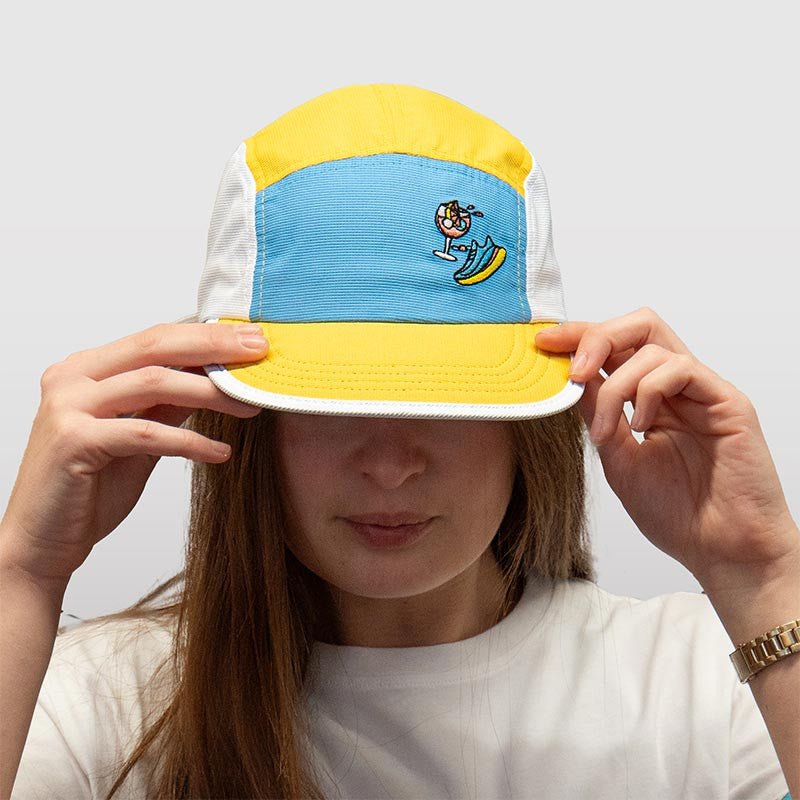 Casquette 5 Panel Des Bosses et des Bulles Jaune/Bleu