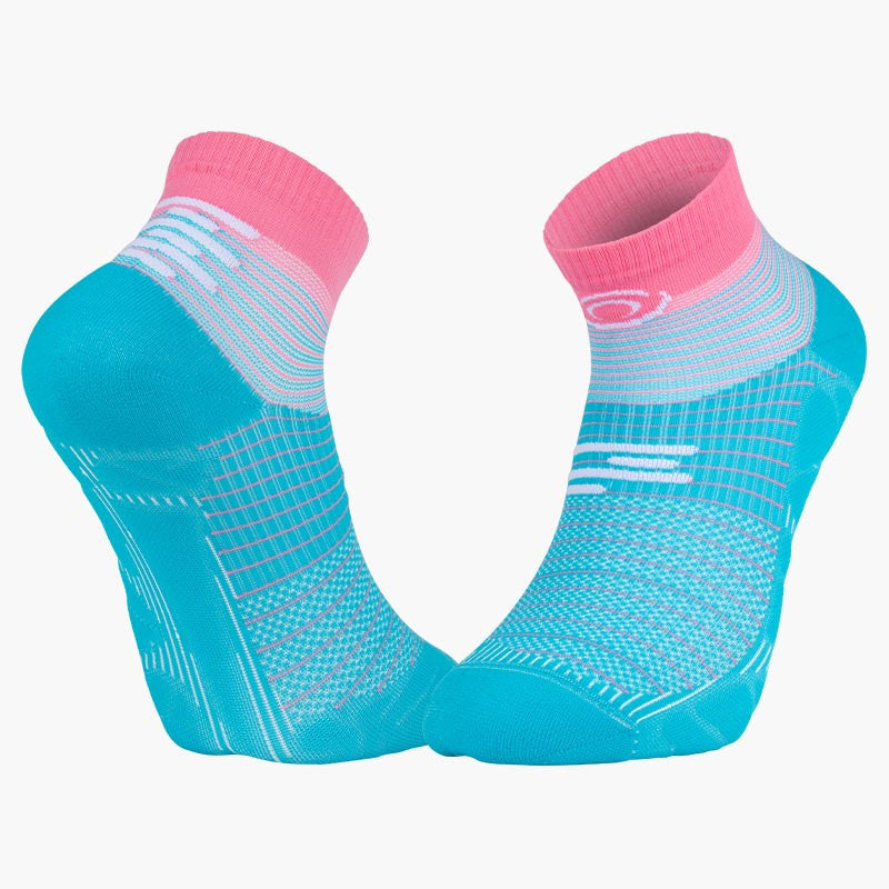 Chaussettes BV Sport Run Marathon basses roses turquoise