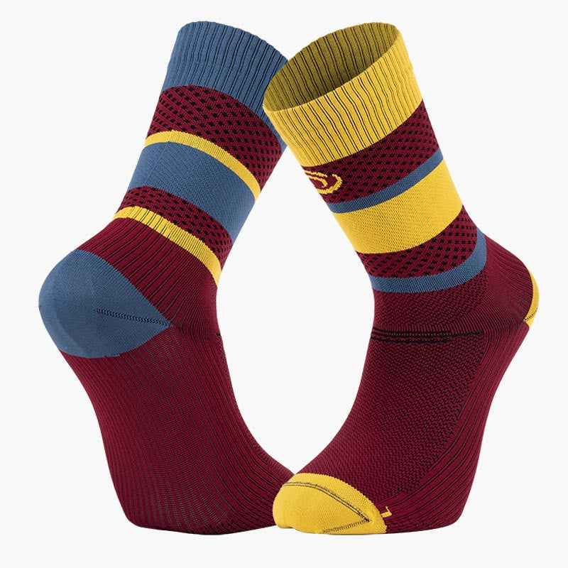 Chaussettes BV Sport LightRun LIGHT RUN "IBIZA" Bordeaux Jaune - Clubinsport