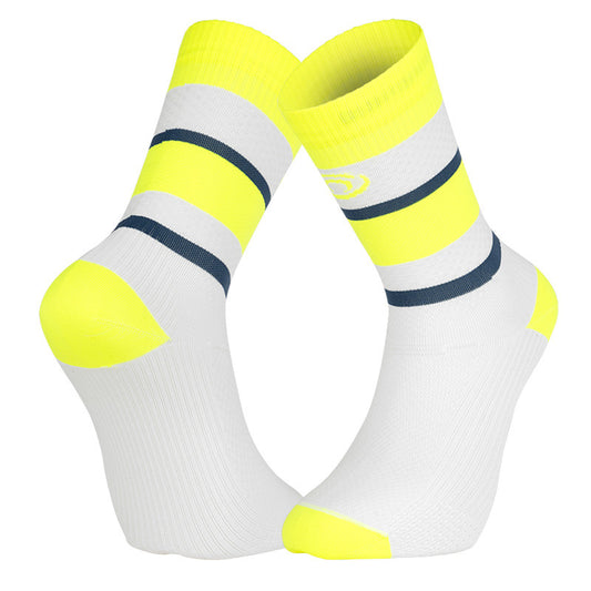 Chaussettes BV Sport Fluo blanc bleu marine - Clubinsport