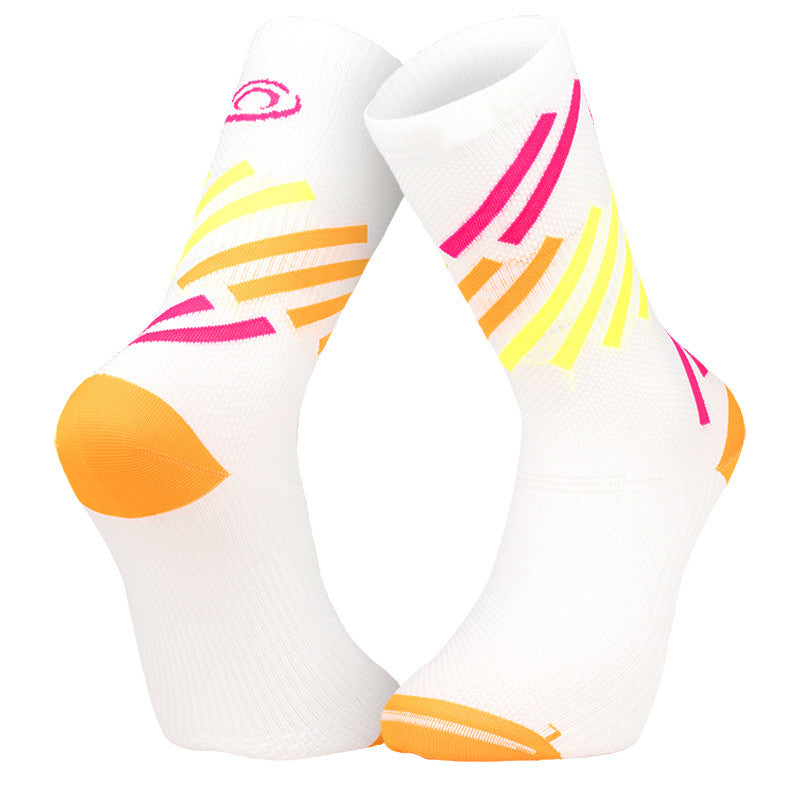 Chaussettes BV Sport LightRun LIGHT RUN Miami blanc rose orange - Clubinsport