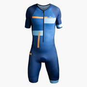 Trifonction Combinaison triathlon avec manches 3X200 Bleu/Orange